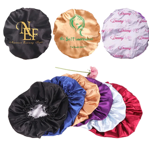 Gorro de Satén de Seda de Doble Capa Extra Ancho para Cabello Largo y Rizado Unisex, Logotipo Personalizado, Impresión Digital, Gorro para Dormir - Product Image 4