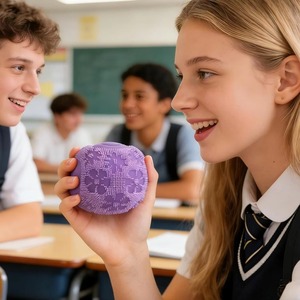 Pelota Antiestrés de Peluche Suave con Diseño de Cara para Adultos, Juguete Sensorial para Aliviar la Ansiedad, Color Rosa Intenso - Product Image 4