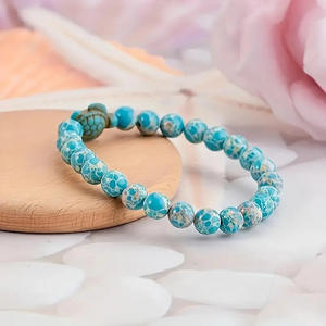 Pulsera elástica con cuentas de tortuga marina turquesa de 8mm, estilo bohemio para mujeres y hombres, regalos de joyería de playa de <span class=keywords><strong>amistad</strong></span>, sin <span class=keywords><strong>tarjetas</strong></span> - Product Image 4