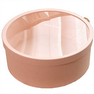 [En stock] Boîtes rigides écologiques DIY en forme de cylindre, boîte cadeau pour fleurs et bougies, carton ondulé, fenêtre transparente, taille personnalisée - Product Image 3