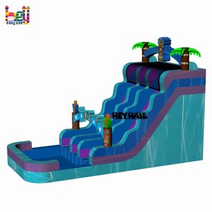 Prix direct usine PVC grand <span class=keywords><strong>toboggan</strong></span> gonflable à double voie couleur marbre avec couvercle pour centres de jeux - Product Image 6