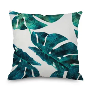 Green Plant Pattern Cushion Geometric Cover Home Sofa Car Decor Pillow Case