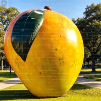 Modèle de mangue gonflable géant de 4 m avec logo LED personnalisé, boule de fruit gonflable pour festival/publicité extérieure/supermarché/ferme/suspendu