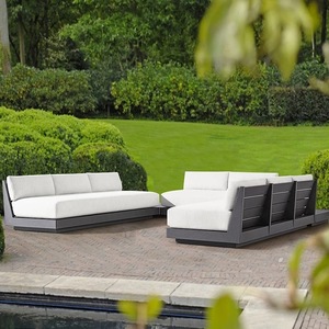 Modern Aluminum Outdoor Furniture Patio Garden Set Aluminum Furniture U-<b>sofa</b> Sectional with <b>Side</b> <b>Table</b> for Hotel - Product Image 2