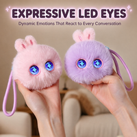 Jouet pour filles, lapin en peluche intelligent AI, chat vocal interactif, yeux LED expressifs, capteur tactile, boîte cadeau d'anniversaire