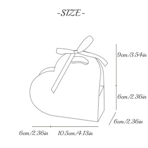 Boîte-cadeau élégante avec poignée en forme de cœur-Boîte à bonbons en feuille d'or en relief avec ruban d'arc pour les faveurs de la Saint-Valentin de mariage et la décoration de fête de festival - Product Image 2