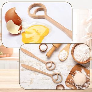 Batteur à pâte en bois à 2 trous, mélangeur manuel pour gâteaux et pâtisseries, outil de cuisine pour la pâtisserie - Product Image 1