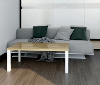 Table basse moderne Table centrale carrée en bois massif pour salon
