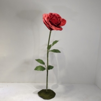 Composition géante de fleurs de mariage en mousse PVC, roses géantes en mousse, couleur blanc ivoire, 50 cm, 60 cm, 80 cm
