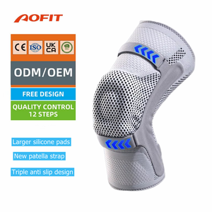 Genouillère de sport réglable pour le basketball et la musculation, manchon de compression respirant avec coussinet en silicone et support à ressort - Product Image 1