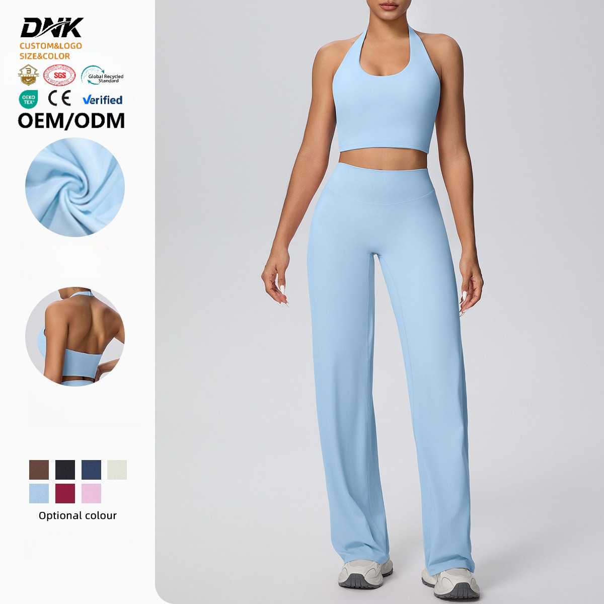 LVD485 Custom LOGO Women 2 Piece Sets Padded Crop Tops High Waist Flare Leggings Activewear Outdoor Workout Yoga Sets