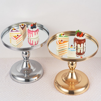Support à gâteau plaqué or de 8, 10 et 12 pouces, ensemble de supports à gâteau en métal avec miroir, support à cupcakes