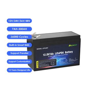Batteries de système de sécurité légères 12v 7ah batteries rechargeables lithium-fer-<span class=keywords><strong>phosphate</strong></span> lifepo4 - Product Image 1