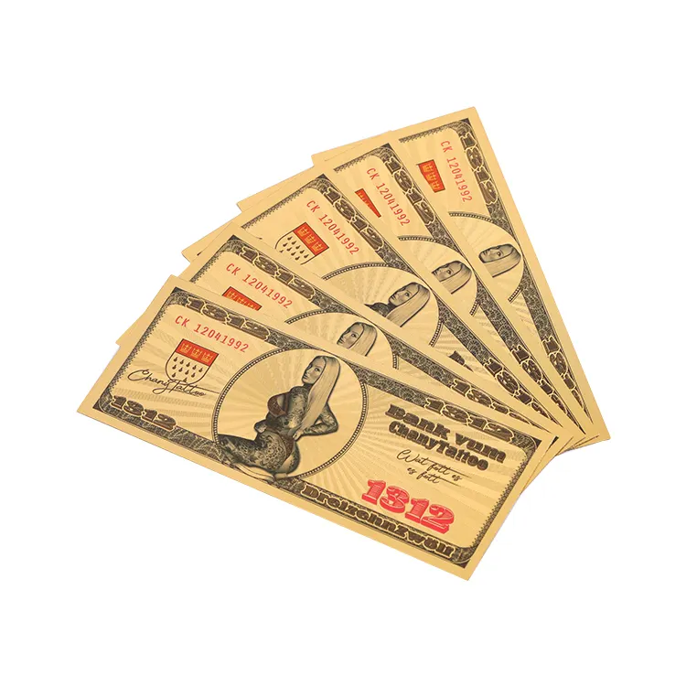 Set regalo collezione di alta qualità banconota in plastica lamina d'oro 24k