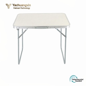 Table pliante en aluminium carrée, design moderne minimaliste style ferme/entrepôt, légère et portable pour l'extérieur - Product Image 3