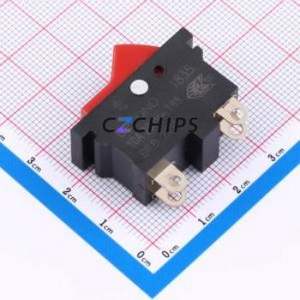 DRB-2213-P-AAS31-01R Rocker Switch Through hole Component (THT) Switch Concave Bend Solder Tab Red 6.5A - Product Image 2