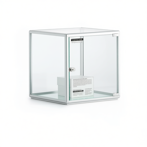 ตู้โชว์เคาน์เตอร์โครงอะลูมิเนียม 45 ซม. กระจกนิรภัยสีขาว ประตูบานพับแบบล็อคได้ - Product Image 2