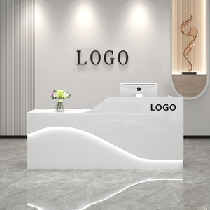 Mostrador de Recepción Minimalista Moderno y Duradero de Madera Ecológica con Color Personalizado para Hotel, Hospital, Salón de Belleza, Supermercado - Product Image 2