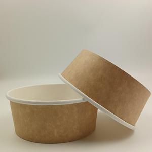 Contenedor de comida desechable personalizado, ensaladera de papel Kraft, cuenco para sopa, cuenco para helado con tapa - Product Image 1