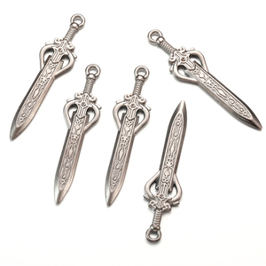 Alliage Vintage Warrior Giant Sword Charms Knight Sword Knife Gun Pendant for DIY Handmade Jewelry Material 58*14mm M109 - Product Image 6