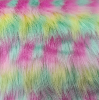 Tissu en peluche jacquard 4 couleurs, style Shanghai, à poils longs, ignifuge, tricoté, 3 cm, pour vêtements, jouets, artisanat et sacs