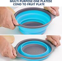 Passoire pliable à double poignée avec base de drainage, panier de lavage extensible et peu encombrant pour fruits et légumes, idéal pour la cuisine