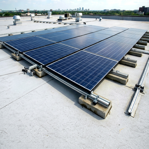 Système de montage solaire en aluminium pour l'installation de panneaux photovoltaïques sur toit plat, galvanisé à chaud - Product Image 1