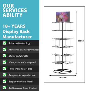 Boutique 3-Tier xoay có thể tháo rời thân thiện với môi kim loại truy cập hiển thị giá trang sức Keychain đứng cho trang trí bông tai đứng - Product Image 4