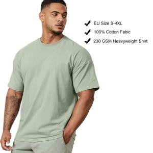 Camisetas Deportivas para Hombre, 230 GSM, Talla Europea S - 4XL, Logotipo Personalizado, 100% Algodón, Estilo Holgado, para Gimnasio - Product Image 4