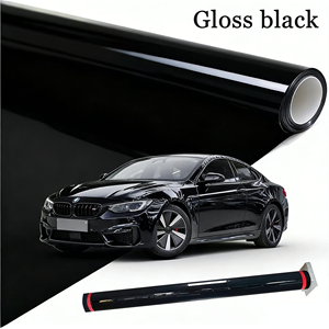 Film de protection de peinture automobile noir PPF TPU transparent haute brillance auto-réparateur anti-rayures anti-jaunissement 1,52x15m en rouleau - Product Image 1