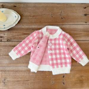 Ensemble trois pièces pour bébé Angou, nourrisson et tout-petit de 3 à 6 à 9 <span class=keywords><strong>mois</strong></span>, veste en jacquard à carreaux, barboteuse à bretelles, ensemble unique - Product Image 5