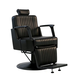 Black Gold Barber <b>Chair</b> Hydraulic <b>Reclining</b> Salon Styling <b>Chair</b> Adjustable Footrest Round Base Hair Furniture - Product Image 4