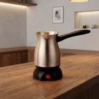 Cafetière turque en acier inoxydable, cafetière électrique anti-fuite, cafetière multifonction pour la maison