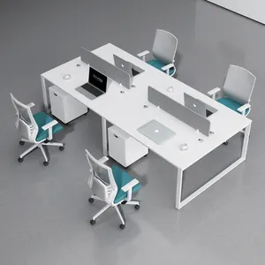 3 personne iş istasyonu/mobilier de büro iş istasyonları masa iş istasyonu masası ofis mobilyaları ticari mobilya modern metal