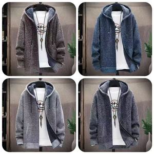 Suéter de Punto con Cremallera para <span class=keywords><strong>Hombre</strong></span>, 100% Cachemira, con Logotipo Bordado Personalizado, Estilo Casual de Otoño, Nuevo Cárdigan de Lana - Product Image 4