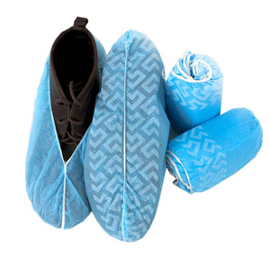 Couvre-chaussures en PP bleu jetable Non tissé fait à la main, couvre-chaussures antidérapants médicaux - Product Image 1