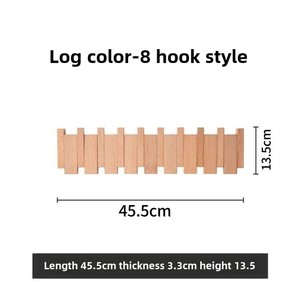 Móc treo quần áo bằng gỗ cổ điển-tổ chức may mặc chống trượt với móc treo tường trang trí - Product Image 6