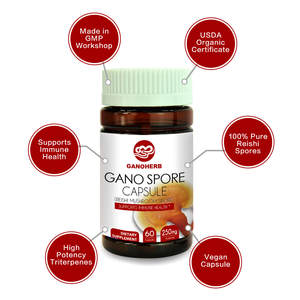 GANOHERB 100% Orgânico <span class=keywords><strong>Shell</strong></span> Quebrado Ganoderma <span class=keywords><strong>Spore</strong></span> Cápsula <span class=keywords><strong>Reishi</strong></span> Cápsula - Product Image 4