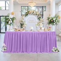 Vente en gros Nappe en polyester Jupe de table blanche pour décoration de mariage Banquets ou restaurants