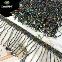 Chaîne suspendue à franges et pompons en strass plastique multicolores de style ethnique, écologique, 3D, pour robe, vêtement, ou déguisement de fête