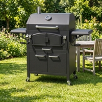 Design pliable de gril à charbon de bois d'extérieur en acier au carbone de jardin moderne avec finition enduite de poudre télécommandée sans fumée