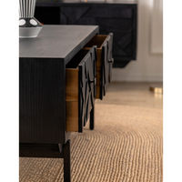 Nouvelle table basse rectangulaire décontractée de style français, en bois noir, pour salon, meuble d'appoint rétro américain, style antique