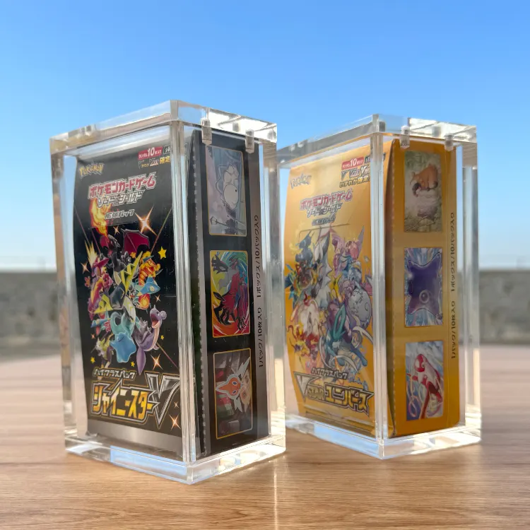 टीसीजी थोक ऐक्रेलिक पोकेमॉन जापानी बूस्टर बॉक्स कस्टम आकार पोकेमॉन कार्ड स्टोरेज बॉक्स XY इवोल्यूशंस पोकेमॉन बूस्टर बॉक्स केस
