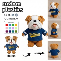 Fabricant de jouets en peluche personnalisés : Bulldog en peluche mignon avec t-shirt, mascotte de club sportif, porte-clés en peluche personnalisé, jouet boîte mystère