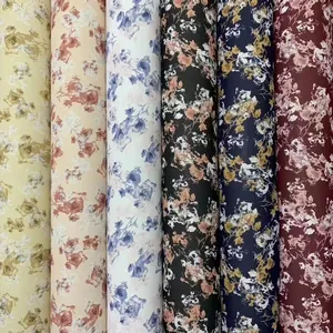 High Quality Breathable Floral Digital Prints Soft Chiffon Georgette Fabric For Woman Dress Chiffon Fabric Print