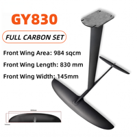 Ensemble hydrofoil complet en carbone GY830, aile avant 984 cm², mât en carbone pour SUP, foil à pompe, foil à voile, surf, sports nautiques, surf