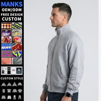 Sweat-shirt respirant à double fermeture éclair avec logo personnalisé pour hommes, manches raglan, sweat-shirt de sport surdimensionné multi-poches pour hommes, vente en gros