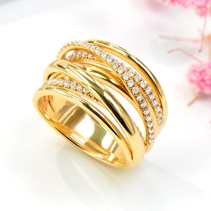 Anello a fascia incrociata esotico da donna, elegante gioiello alla moda per le dita - Product Image 1