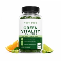 ODM Fournisseur Immunité Booster Verts Gummy Raspberry Saveur Betterave Racine Brocoli Moringa Supergreens Adulte Thé Vert Gummies Bonbons