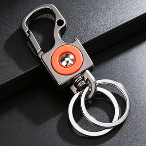 Matte Black Zinc Alloy Compact Key Holder Custom Logo Carabiner Key <b>Clip</b> Double Key Rings for <b>Car</b> Keys, Travel Daily Carry - Product Image 5